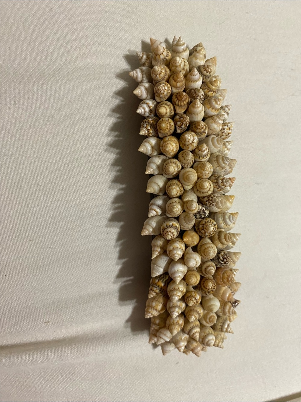 Natural Shell Cluster Hair Barrette - Beige